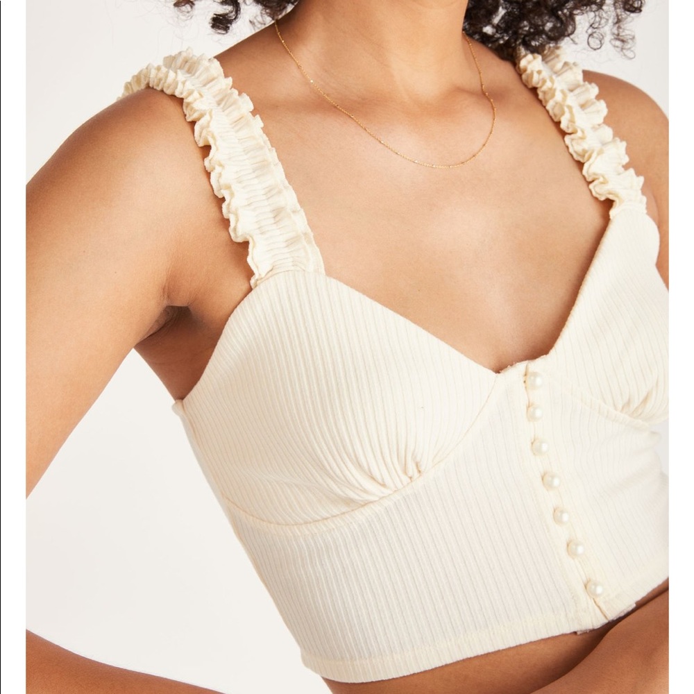 New | Backyard Roses | Dacey Ruffle Tank Top Small - Picture 4 of 7